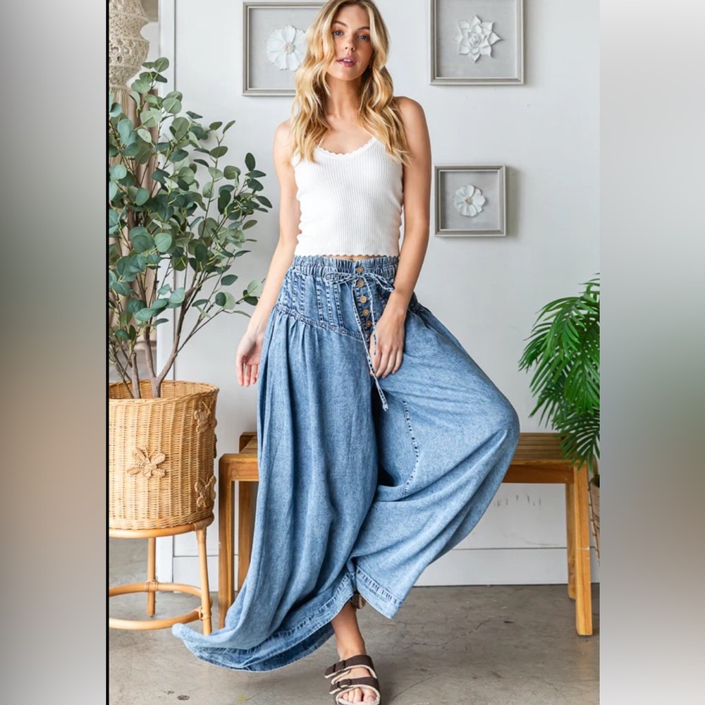 Oli & Hali Light Blue Wide Leg Pants